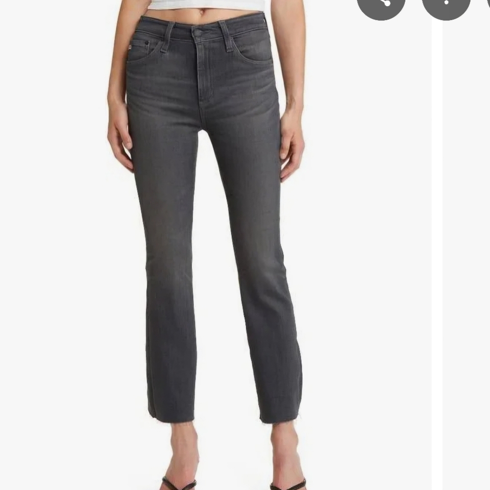AG Farrah High Waist Crop Bootcut Jeans, Size 26 , Dark Grey Wash